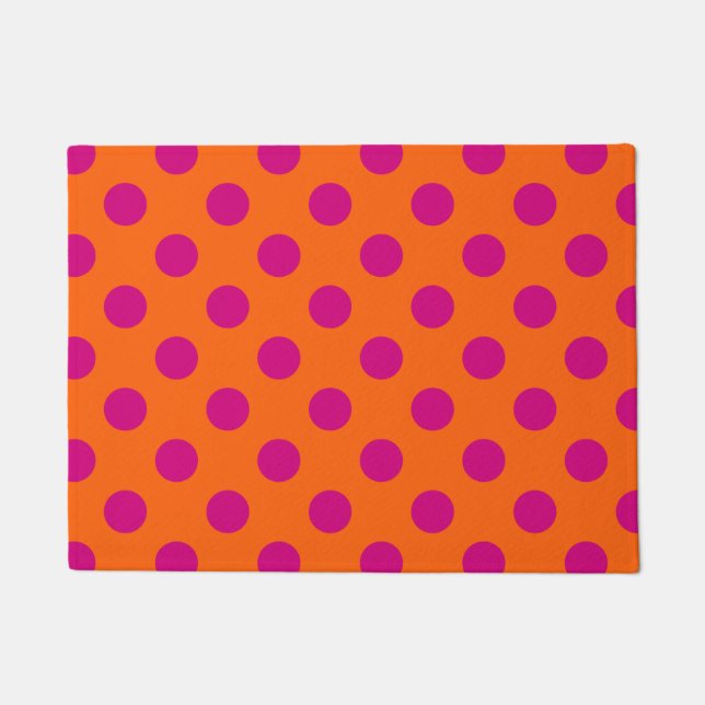Paillasson Pois Fuchsia orange (Devant)