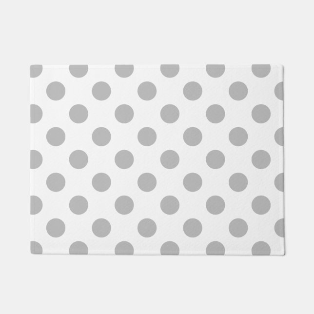 Paillasson Pois gris sur blanc (Devant)