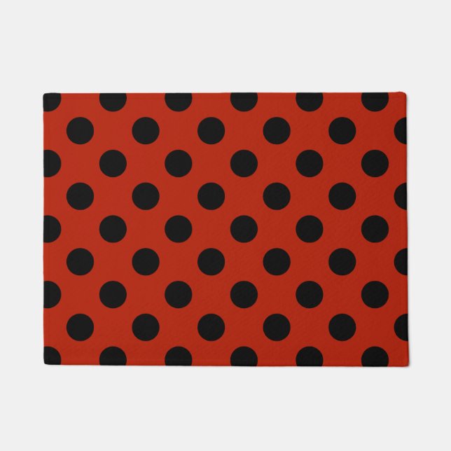 Paillasson Pois noirs en rouge (Devant)
