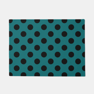 Paillasson Pois noirs en turquoise