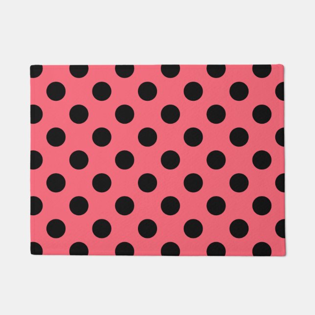 Paillasson Pois noirs sur corail (Devant)