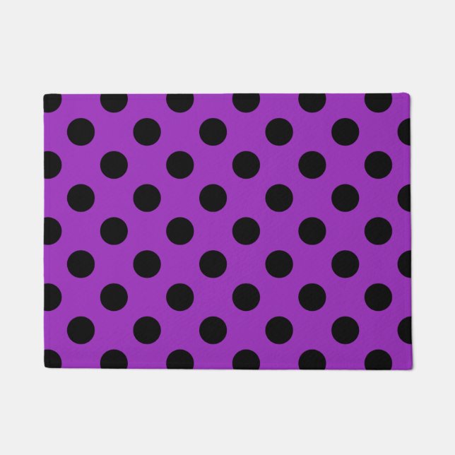 Paillasson Pois noirs sur violet (Devant)