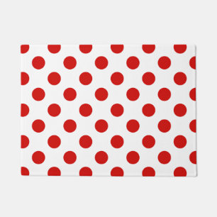 Paillasson pois rouges et blancs