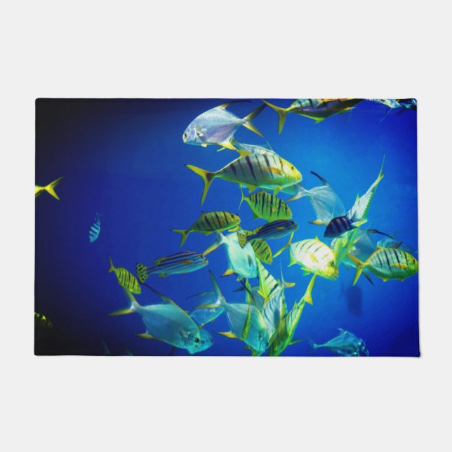 Paillasson Poisson marin jaune avec rayures noires (Devant)