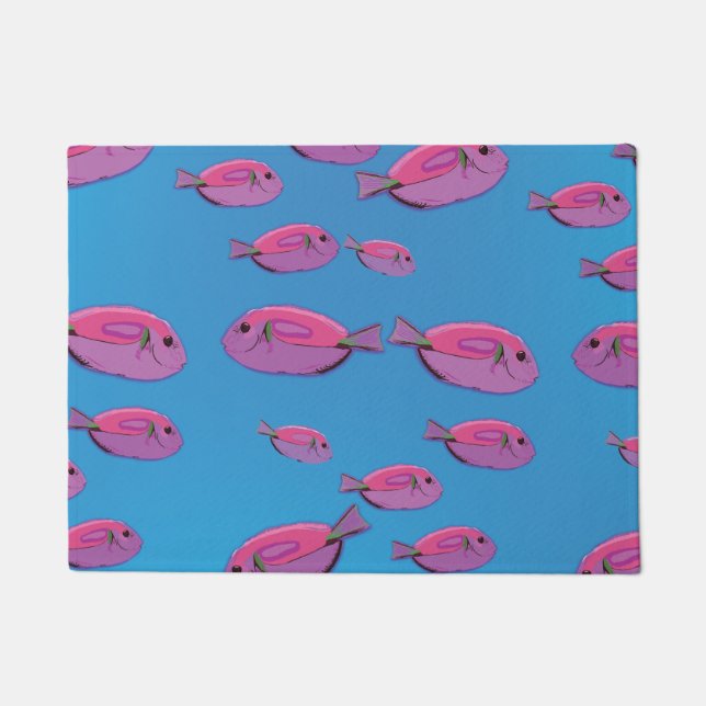 Paillasson Poissons Roses Ocean Porte Mat (Devant)