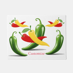 Paillasson Poivrons verts rouges chili Thunder_Cove