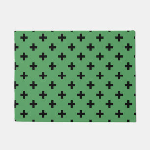 Paillasson Polka noire croise sur vert
