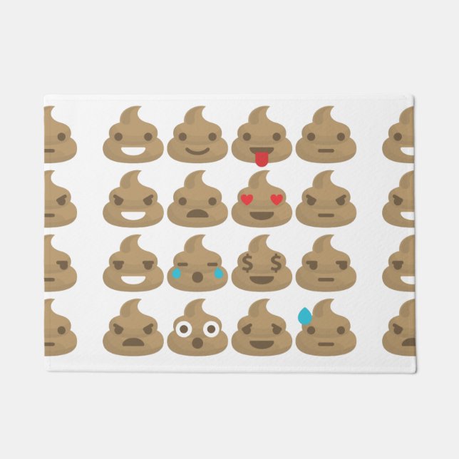 Paillasson poop emojis porte mat (Devant)