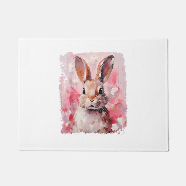 Paillasson Pop Art Lapin Coloré Lapin Rose (Devant)