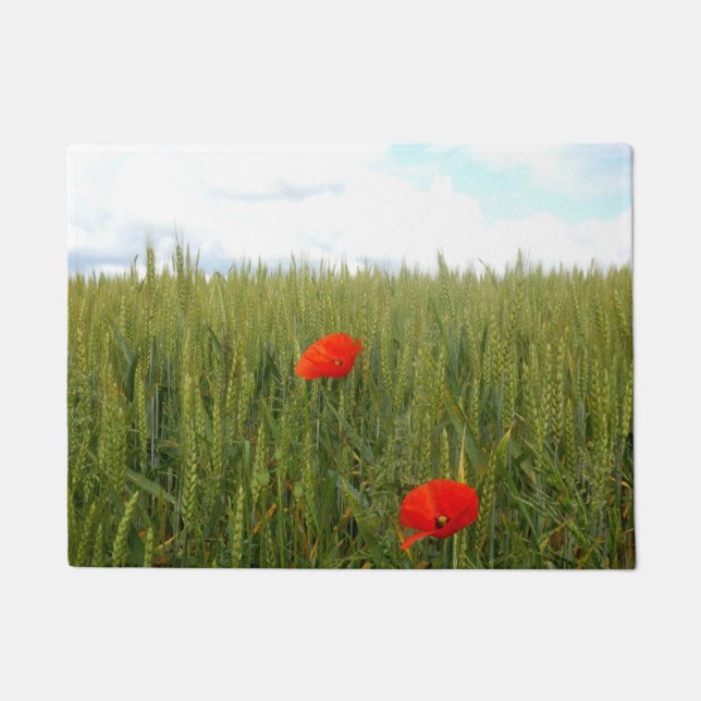 Paillasson Poppies à Wheat Field Door Mat (Devant)