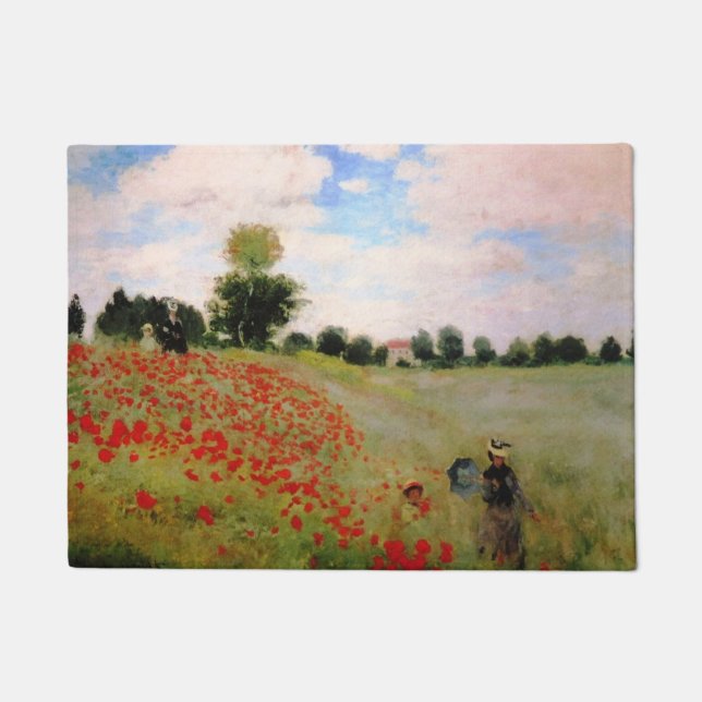 Paillasson Poppies rouges par Monet - Poppy Field Parasol Fem (Devant)