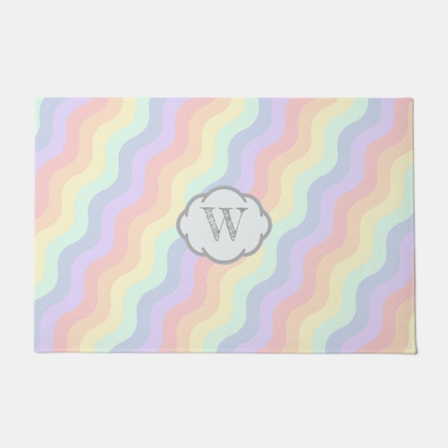 Paillasson Pormat Pastel Rainbow Waves (Devant)