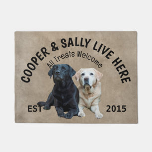Paillasson Port Amoureux des chiens personnalisé Labrador Ret