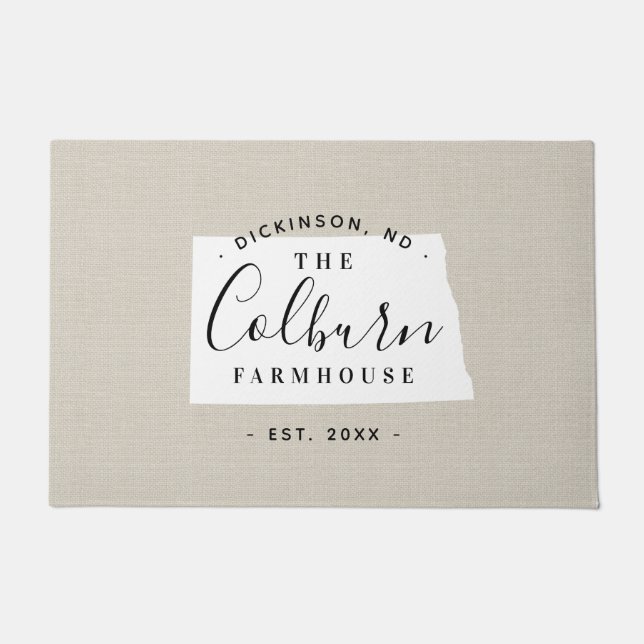 Paillasson Port de la famille des monogrammes du Dakota du No (Devant)