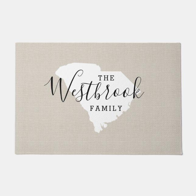 Paillasson Port de la famille Monogram de Caroline du Sud (Devant)