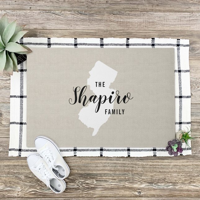 Paillasson Port de la famille New Jersey Monogram (Créateur téléchargé)