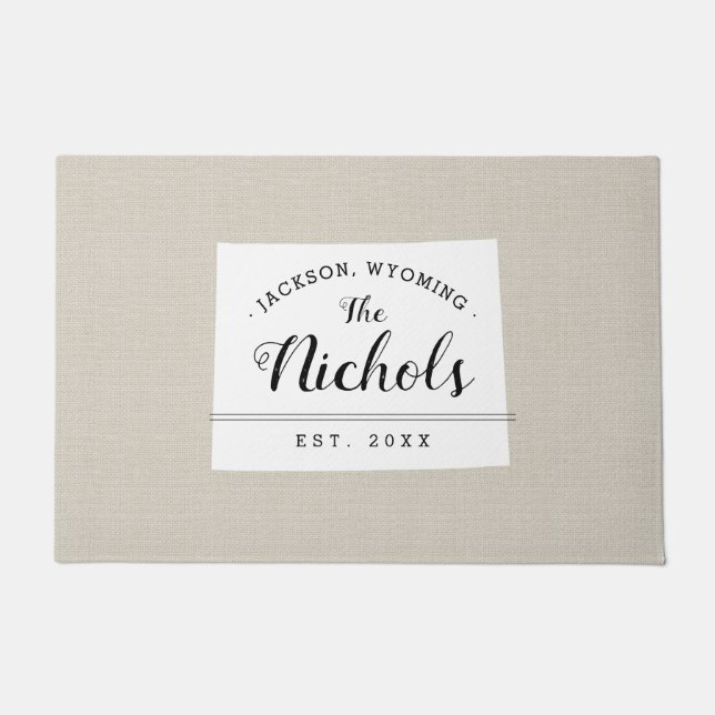 Paillasson Port du monogramme de la famille Wyoming (Devant)