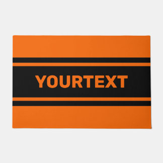 Paillasson Portable Orange Black Racing Stripes