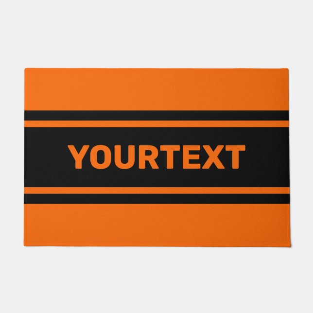 Paillasson Portable Orange Black Racing Stripes (Devant)