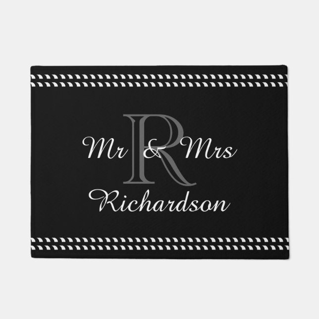 Paillasson PORTE CHIC MAT_ " M. et Mme" _NAME/MONOGRAM (Devant)