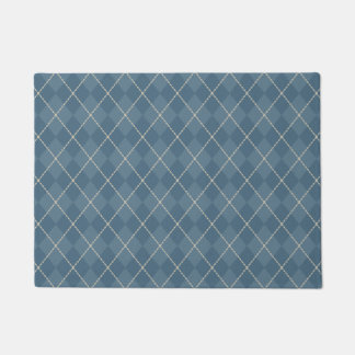 Paillasson Porte d'accueil Jacquard bleu