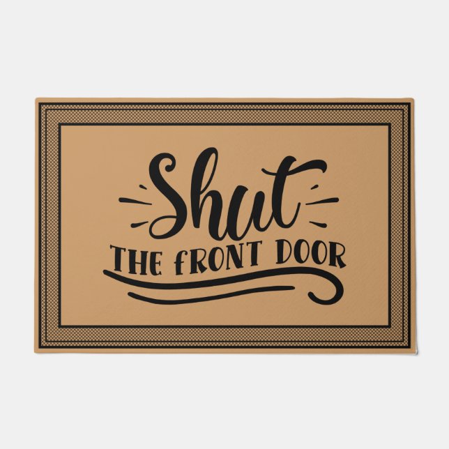 Paillasson Porte d'accueil Mat Fermer la couleur de la noix d (Devant)