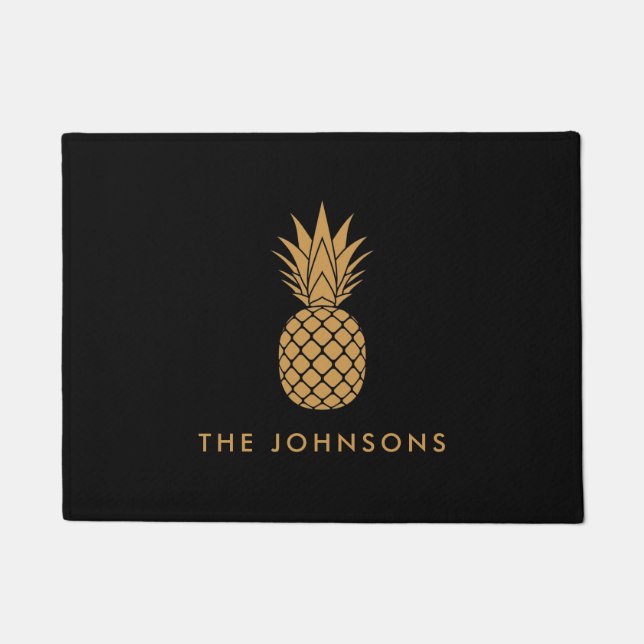 Paillasson Porte d'ananas jaune doux (Devant)