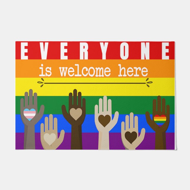 Paillasson Porte de décoration Signes de coeur, Accueil  (Devant)