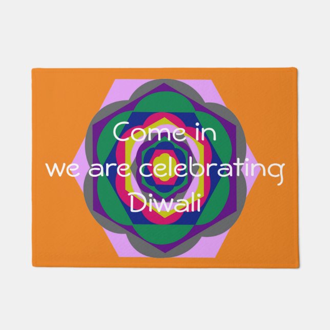 Paillasson Porte de fleurs modernes colorées (Devant)