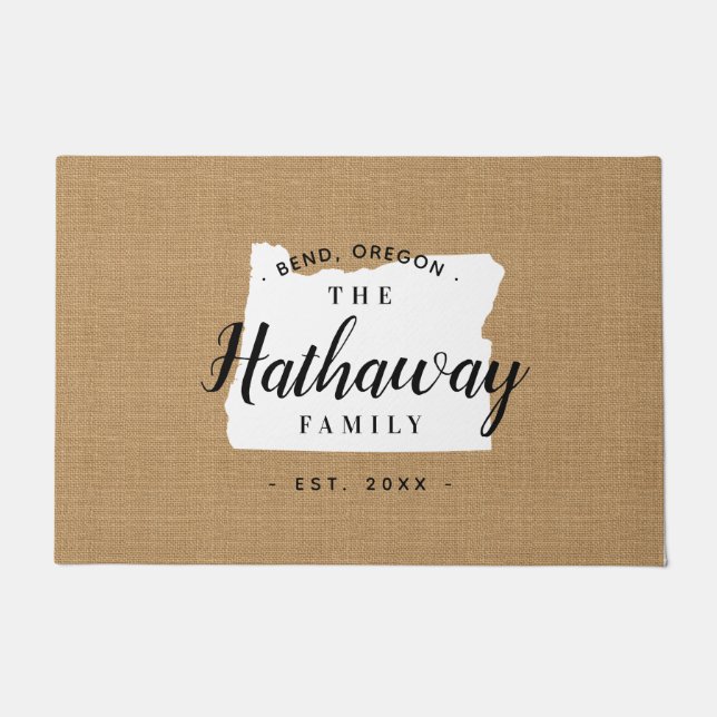 Paillasson Porte de l'État du monogramme de la famille Oregon (Devant)