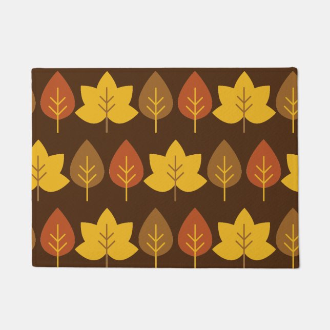 Paillasson Porte décorative de feuilles d'automne (Devant)