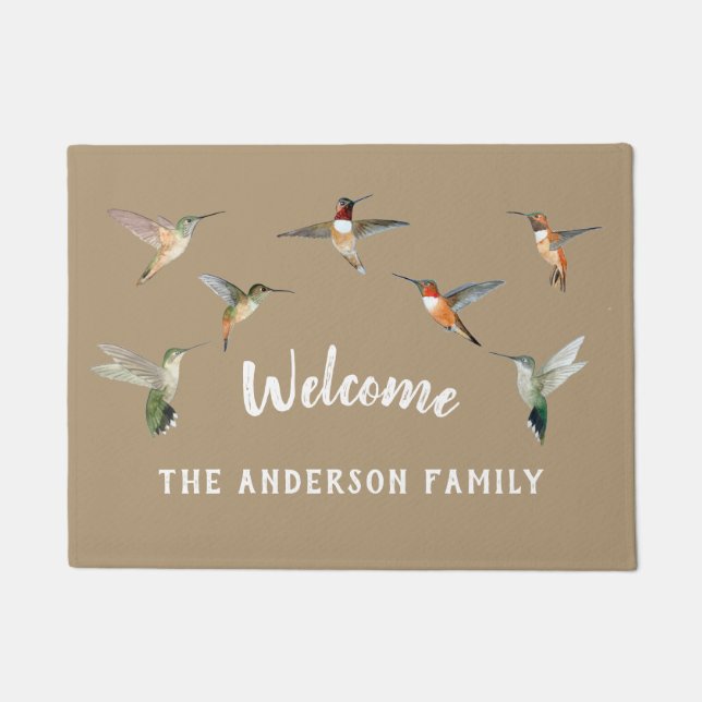 Paillasson Porte des colibris personnalisés (Devant)