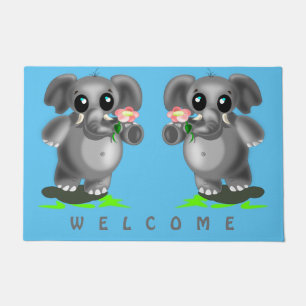 Paillasson Porte des Eléphants mignons