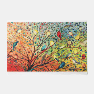 Paillasson Porte d'oiseaux amusant, Mat d'amoureux des oiseau