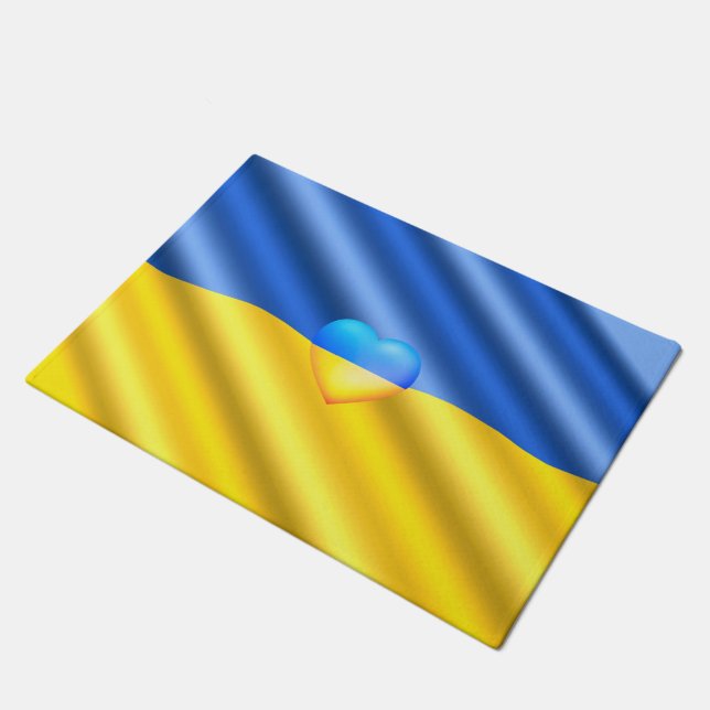 Paillasson Porte drapeau de l'Ukraine - Liberté (Incliné)