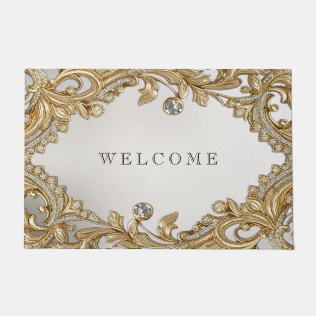 Paillasson Porte en or décoratif (Devant)