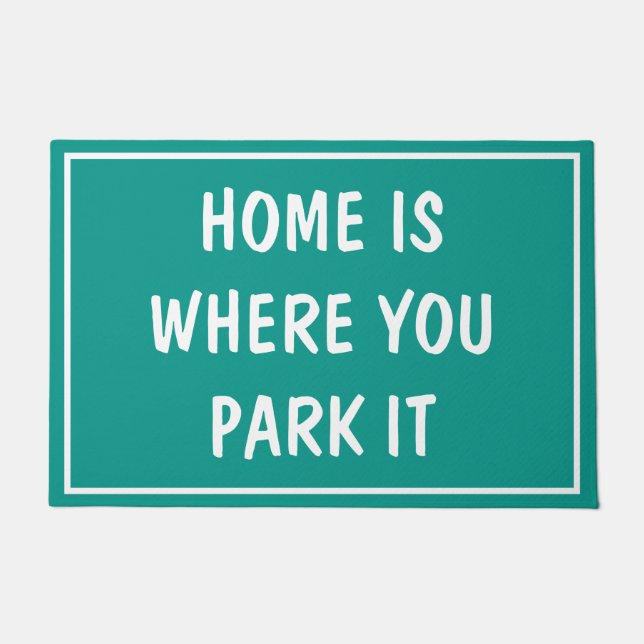Paillasson Porte - MAISON EST OÙ VOUS LE PARK Vert (Devant)