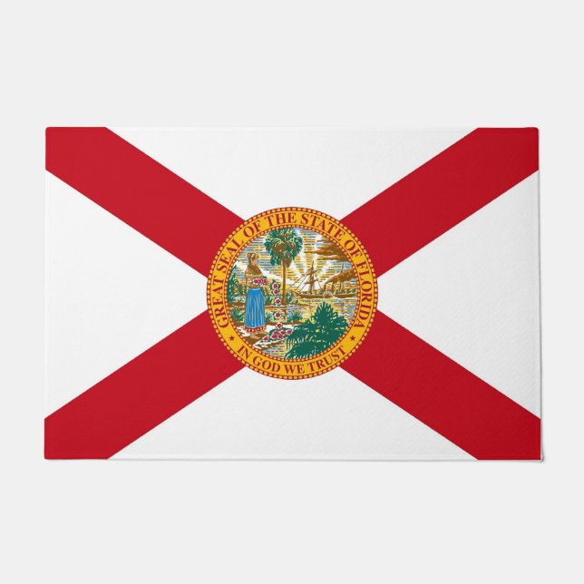 Paillasson Porte Mat avec Drapeau de Floride Etat, USA (Devant)