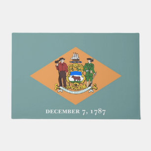 Paillasson Porte Mat avec Drapeau de l'Etat du Delaware, USA