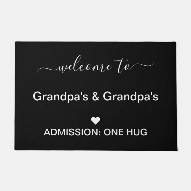 Paillasson Porte Mat Bienvenue chez grand-père (Devant)