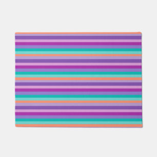 Paillasson Porte Mat de lignes violet, rose et bleu