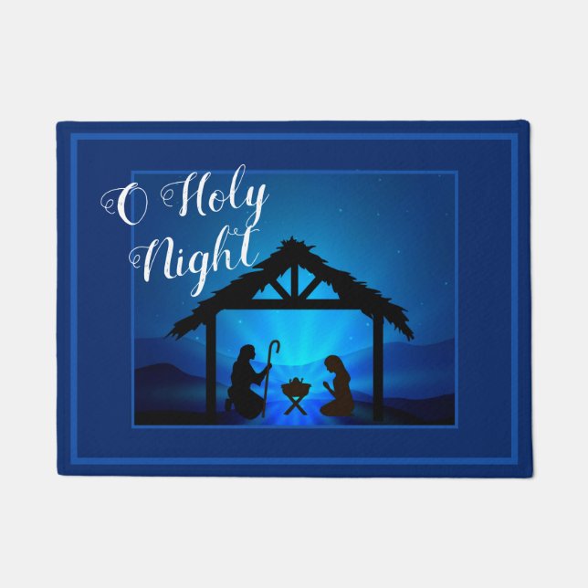 Paillasson Porte-mat-O Ste-Night Manger Scene dans Blue Doorm (Devant)