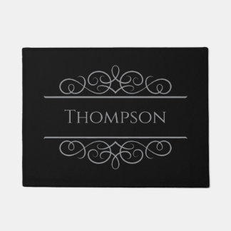 Paillasson Porte noire élégante sur mesure