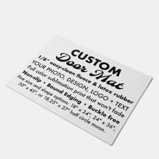 Paillasson Porte personnalisée Easy Clean de 18 po x 24 po pe