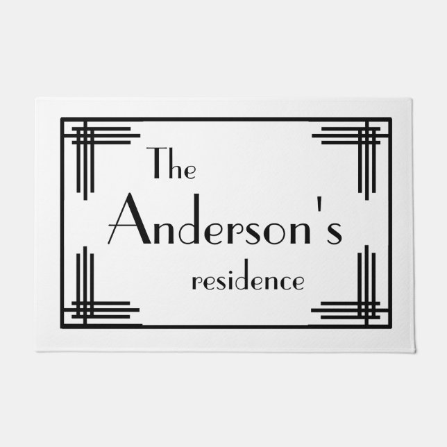 Paillasson Porte personnalisée - Style Art Déco (Devant)