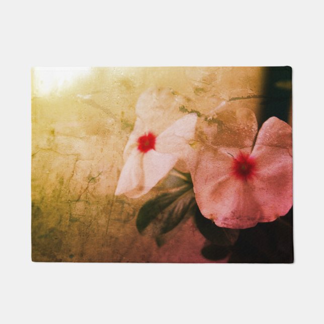 Paillasson Porte photo rétro Fleurs Mat (Devant)