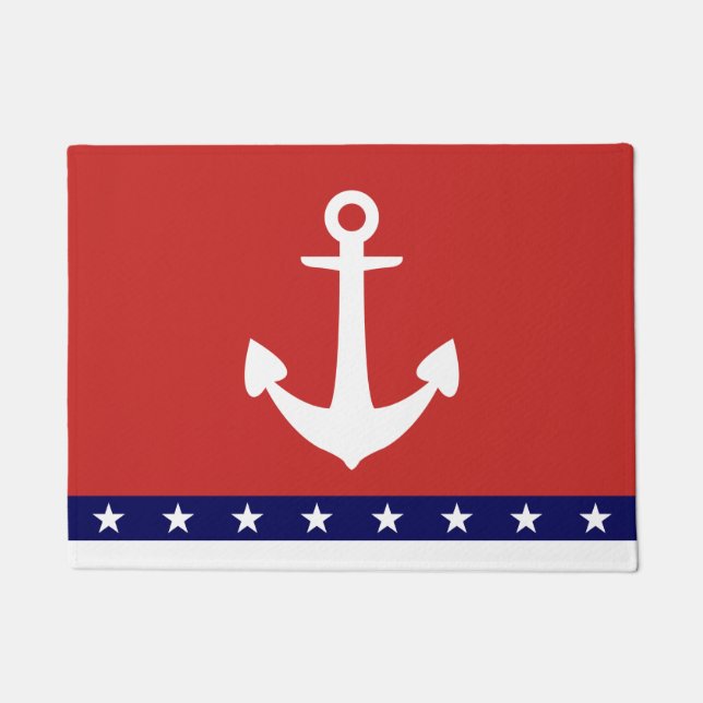 Paillasson Porte rayée étoile Ancre (Devant)