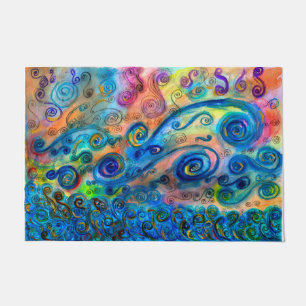 Paillasson Portes Eclectiques - Blue Wind Art - Accueil Cadea