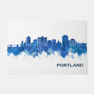 Paillasson Portland Maine Skyline Blue