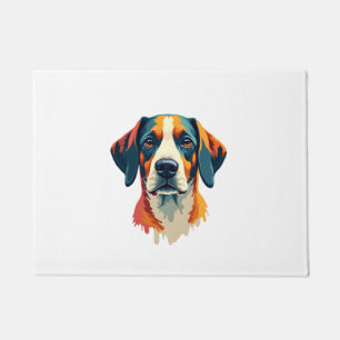 Paillasson Portrait de chien coloré vintage style pop art Il